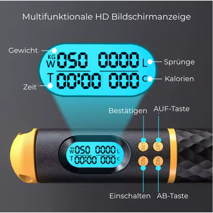 FitRope Pro - 2 in 1 Springseil mit Sprung- und Kalorienzähler
