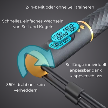 FitRope Pro - 2 in 1 Springseil mit Sprung- und Kalorienzähler